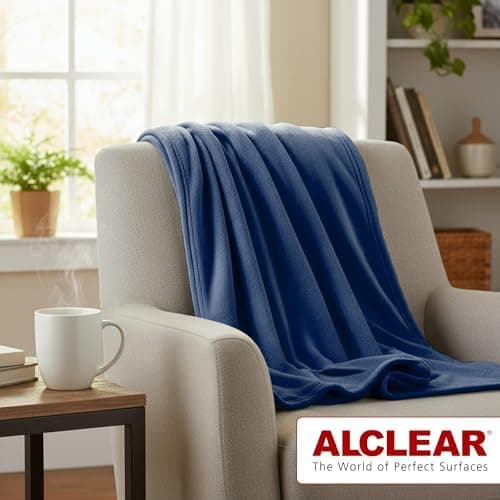 ALCLEAR Schokobraun Fleecedecken 130x160 cm, über 200 g/m2, SOFAGEDECKE DECKE Wohndecke Picknickdecke OEKO-TEX