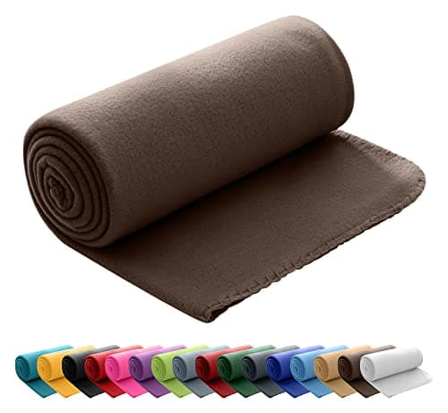 Polar Fleecedecke oekoTex 130x160 Anti-Pilling Kettelrand blau Mittelblau OEKO-TEX STANDARD 100