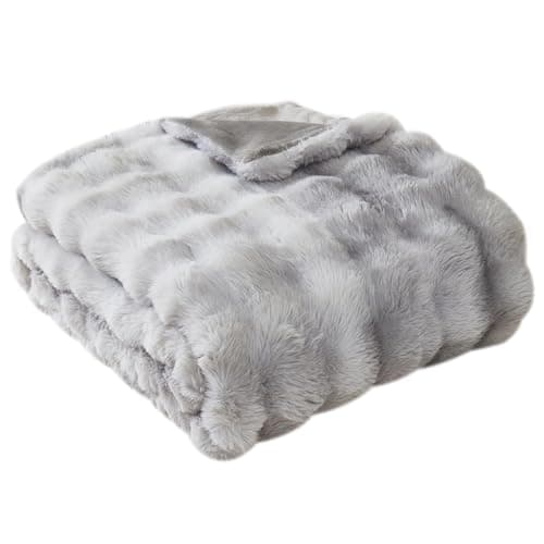Kuscheldecke Milchsamt Blasen Decke Super Soft Warme Couchdecke 100 x 160cm White