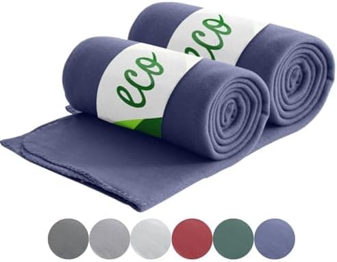 Wometo 2er Set Eco Fleecedecken - Anti-Pilling hellgrau 130x160 cm OEKO-TEX