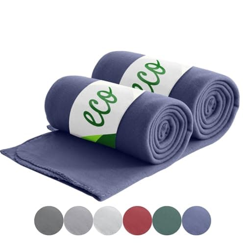 Wometo 2er Set Eco Fleecedecken - Anti-Pilling hellgrau 130x160 cm OEKO-TEX