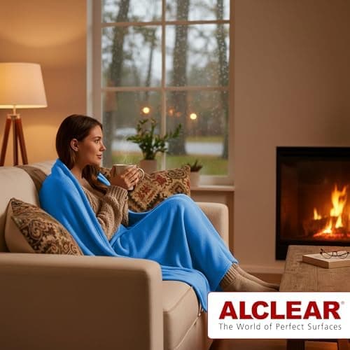 ALCLEAR Schokobraun Fleecedecken 130x160 cm, über 200 g/m2, SOFAGEDECKE DECKE Wohndecke Picknickdecke OEKO-TEX