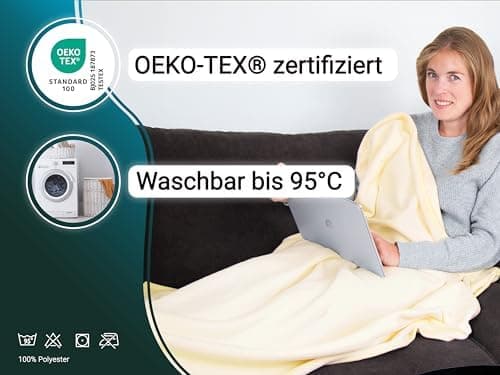 ZOLLNER Kuscheldecke in 130x170 cm - kuschelige und langlebige Fleecedecke - antistatisch und Oeko Tex® Zertifiziert