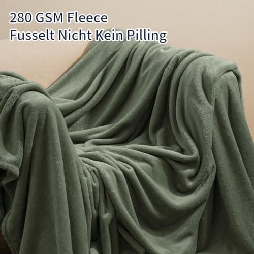 Oeko-Tex Weich Warm Kuscheldecke PHF Flauschig Fleecedecke 130x150cm - Beige, Couch, Sofa & Bett Überwurf