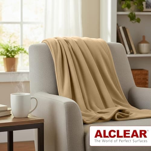 ALCLEAR Schokobraun Fleecedecken 130x160 cm, über 200 g/m2, SOFAGEDECKE DECKE Wohndecke Picknickdecke OEKO-TEX