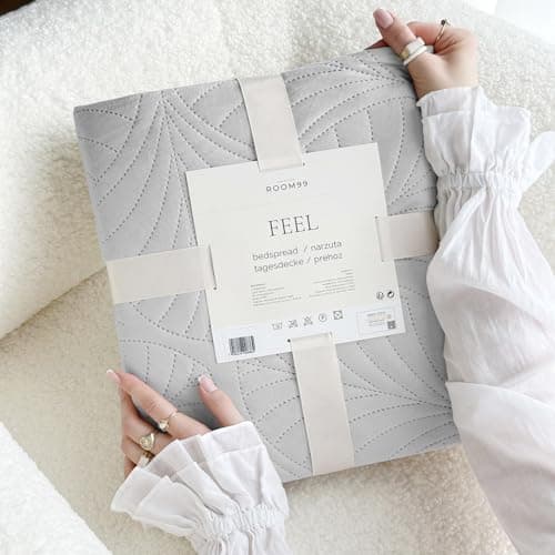 ROOM99 Elegante Tagesdecke Puderrosa, ideal für Bett und Sofa - Vielseitige Steppdecke 170 x 210 cm, OEKO-TEX STANDARDS