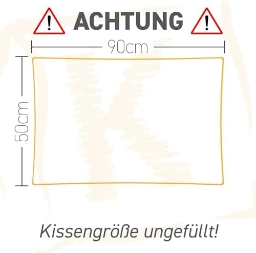 Federkissen 40x40cm, 340g Füllung, Baumwollbezug, Creme Farbe, Made in Germany