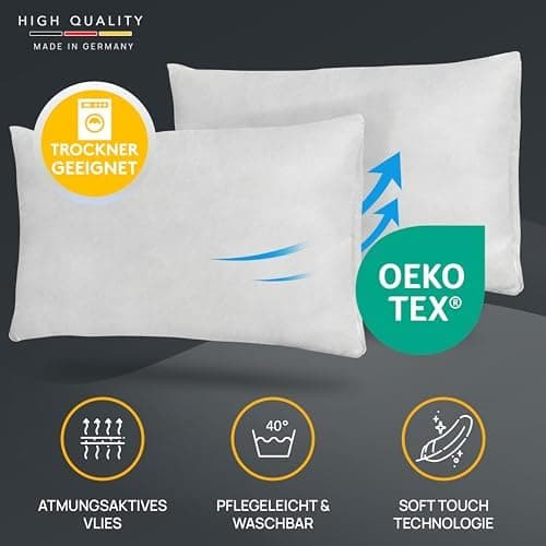 LILENO HOME 40x40 cm waschbares Kissenfüllmaterial - ideal für Allergiker und Couchkissen, Sofa Kissen, Cocktailkissen u