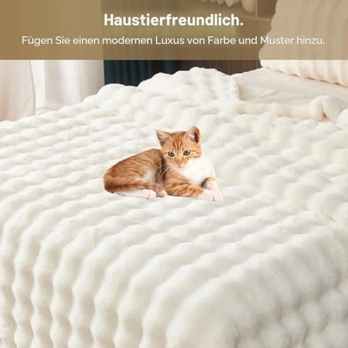 Kuscheldecke Milchsamt Blasen Decke Super Soft Warme Couchdecke 100 x 160cm White