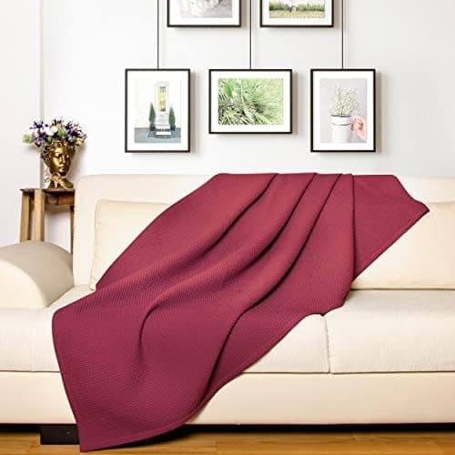 LAYNENBURG Premium Sommerdecke 150 x 200 cm - Waffelpique 100% Baumwolle - Creme OEKO-TEX STANDARD 100