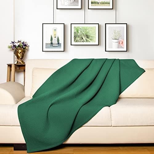 LAYNENBURG Premium Sommerdecke 150 x 200 cm - Waffelpique 100% Baumwolle - Creme OEKO-TEX STANDARD 100