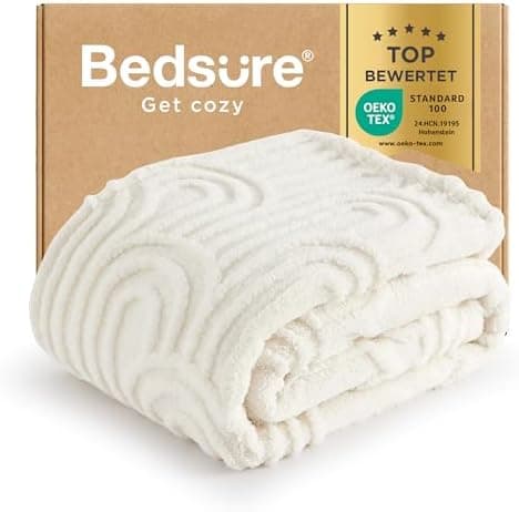 BEDSURE Kuscheldecke Flauschig - Weiche Warme für Zimmer Deko, Wohn- & Kuscheldecken, Hellbraun, 130 x 170 cm OEKO-TEX S