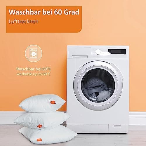 Pölsterliches Schlafkissen 40x40 cm, Federkissen, 100% Baumwolle, OEKO-TEX, Made in EU, 60 Grad waschbar