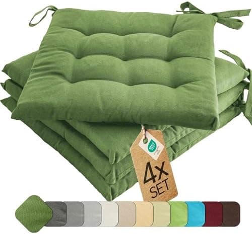 Etérea Türkiswaschbares Sitzkissen Stuhl 40x40 2er Set Inneneinbau - Outdoor & Indoor - OEKO-TEX Made in Green