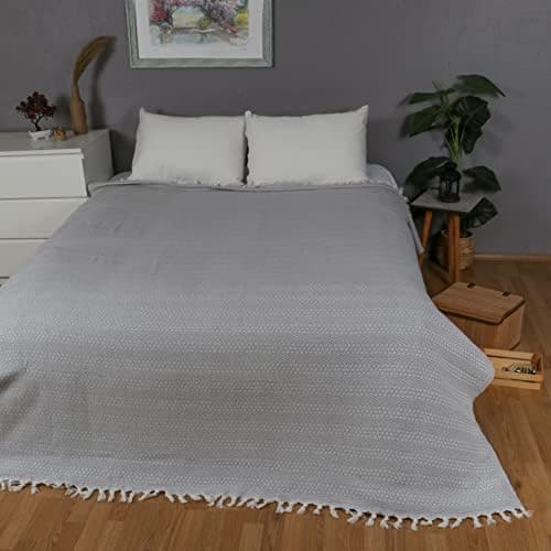 Tuiste Einzelbett Tagesdecke Hellgrau, kuschelige Couchüberwurf, Sommerdecke 150x200 cm  
Tuiste Einzelbett Tagesdecke H