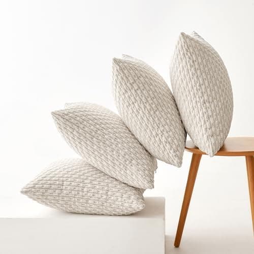 MIULEE 4er Set Dekorative Kissenhülle Wohnzimmer Schlafzimmer Orange Grün