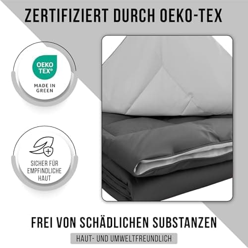 Oeko-TEX Zertifiziert_sleep komfortabel 4-jahreszeiten Bettdecke 135x200 Washbar Baumwolle & Mikrofaser Atmungsaktiv + K