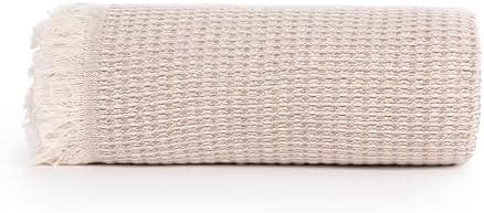 Todocama Mehrzweck-Tagesdecke - Beige Sand, 180 x 260 cm, Bett und Sofa Überwurf, Jarapas, Waffelstruktur, Multi-Use