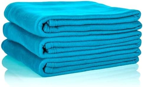 Oeko Tex Fleecedecken 3er Set - jeansblau, 130x160 cm, 200 g/m2 - Sofa- und Couchdecke - Picknick- und Kuscheldecke - OE