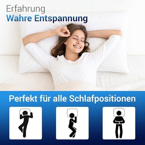 Federkissen 80x80 cm (2er Set) - 100% Federfüllung & Bauwolle Bezug, Oeko-Tex, Made in Germany,ideal für Allergiker & Ki