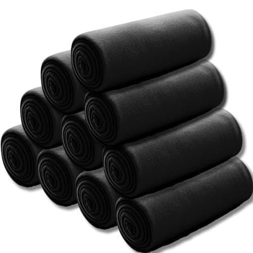 Wometo 10er Vorteilspack Fleecedecke grau Anti-Pilling Kettelrand