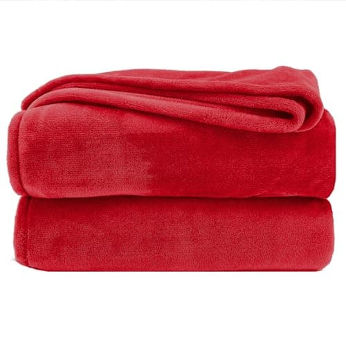 Heimtexland Kuscheldecke flauschig Oekotex warm Super Soft Decke 130x170 cm Bordeaux weinrot