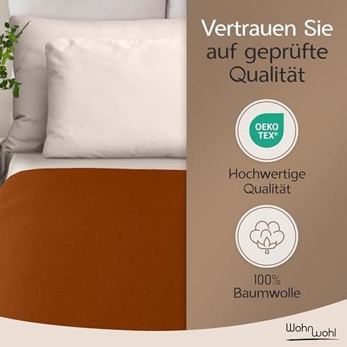 Tagesdecke Grau 100% Baumwolle Pflegeleicht Sommerdecke