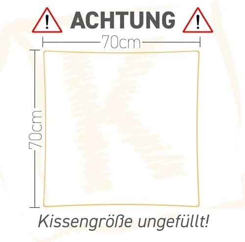 Federkissen 40x40cm, 340g Füllung, Baumwollbezug, Creme Farbe, Made in Germany