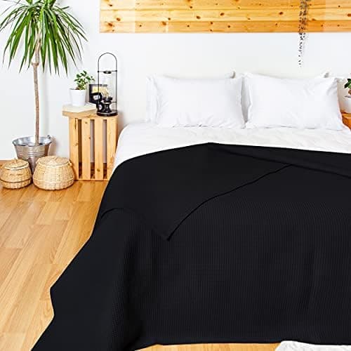 LAYNENBURG Premium Sommerdecke 150 x 200 cm - Waffelpique 100% Baumwolle - Creme OEKO-TEX STANDARD 100