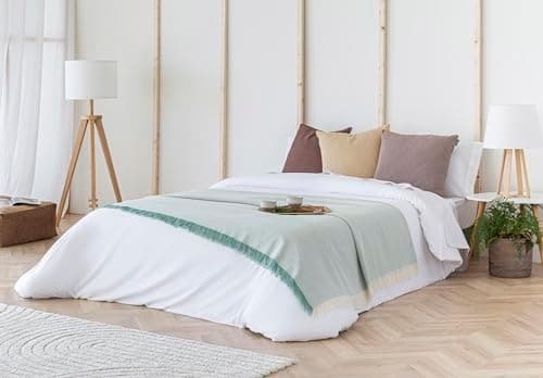 Todocama Mehrzweck-Tagesdecke - Überwurf für Bett und Sofa, cremefarben (125 x 180 cm) | Jarapas | Haushaltsgeräte | cre