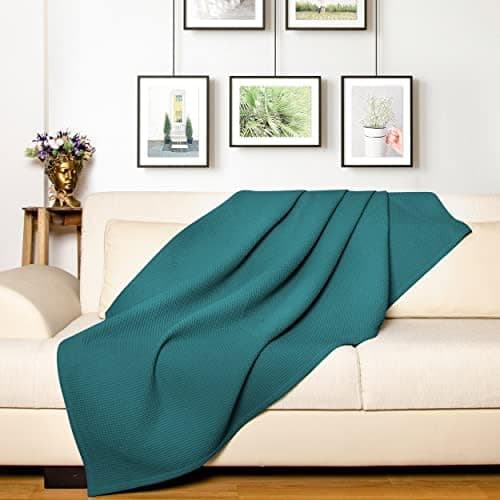 LAYNENBURG Premium Sommerdecke 150 x 200 cm - Waffelpique 100% Baumwolle - Creme OEKO-TEX STANDARD 100