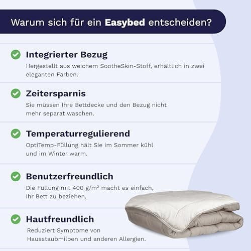 Zelesta Easybed 135x200 Bettendecke 4 Jahreszeiten - Perfect für Alle Altersgruppen im Haus - Waschbare Steppdecke ohne