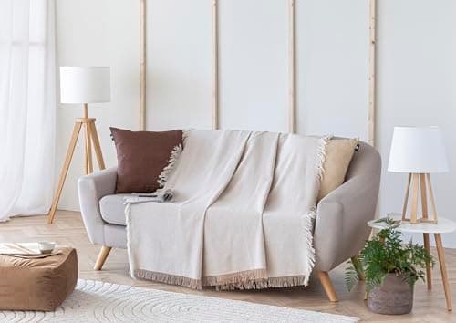 Todocama Mehrzweck-Tagesdecke - Überwurf für Bett und Sofa, cremefarben (125 x 180 cm) | Jarapas | Haushaltsgeräte | cre