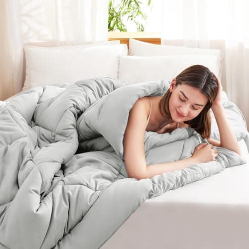 WAVVE Decke 200x220 Bettdecke, Super Weiche Zudecke Schlafdecke, Atmungsaktive Steppdecke 300gsm Mikrofaser Weiß OEKO-TE