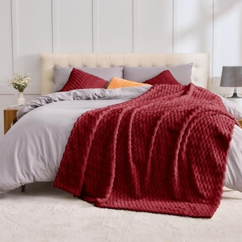 Vielit Ultraweiche Kuscheldecke Flauschig Rot – Warme & Gemütliche Couch & Sofadecke, Atmungsaktiv & Pflegeleicht, OEKO-