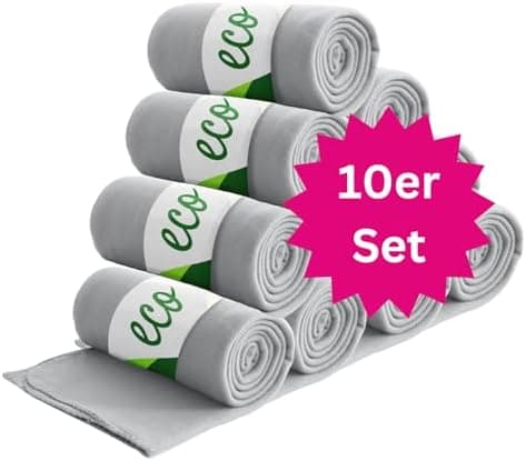 Wometo 10er Vorteilspack Fleecedecke grau Anti-Pilling Kettelrand
