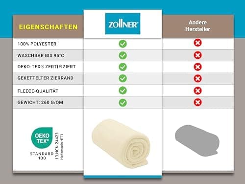 ZOLLNER Kuscheldecke in Taupe - weiche Couchdecke 130x170 cm - waschbar bis 95°C - Hotelqualität - Oeko Tex® Zertifizier