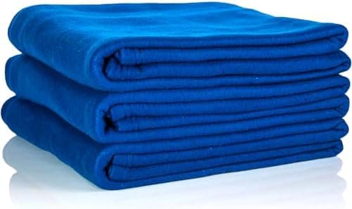 Oeko Tex Fleecedecken 3er Set - jeansblau, 130x160 cm, 200 g/m2 - Sofa- und Couchdecke - Picknick- und Kuscheldecke - OE
