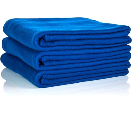 Oeko Tex Fleecedecken 3er Set - jeansblau, 130x160 cm, 200 g/m2 - Sofa- und Couchdecke - Picknick- und Kuscheldecke - OE