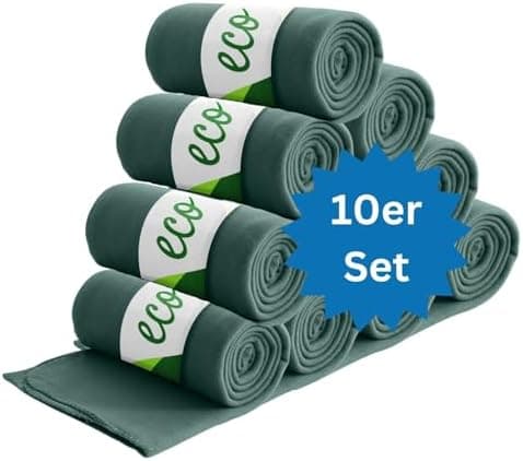 Wometo 10er Vorteilspack Fleecedecke grau Anti-Pilling Kettelrand