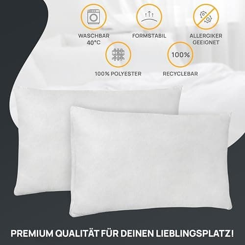 LILENO HOME 40x40 cm waschbares Kissenfüllmaterial - ideal für Allergiker und Couchkissen, Sofa Kissen, Cocktailkissen u