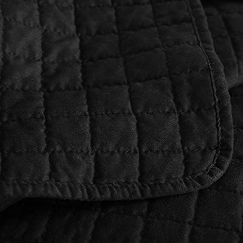 WOLTU Tagesdecke Steppdecke Doppelbett Dunkelgrau-Crème 170x210 cm 360GSM Global Recycled Standard Kariert