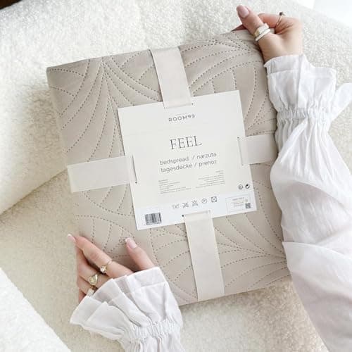 ROOM99 Elegante Tagesdecke Puderrosa, ideal für Bett und Sofa - Vielseitige Steppdecke 170 x 210 cm, OEKO-TEX STANDARDS