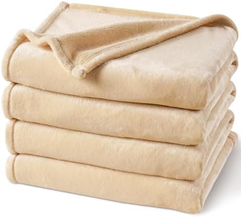 Oeko-Tex Weich Warm Kuscheldecke PHF Flauschig Fleecedecke 130x150cm - Beige, Couch, Sofa & Bett Überwurf