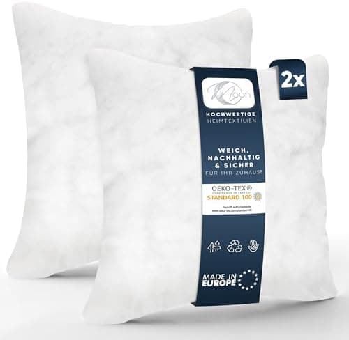 Moon 2er Pack Nonwoven Füllkissen - Festes Gehalte - 40x40cm - OEKO-TEX Standard 100 -Ideal für Möbelneuverputzung und C