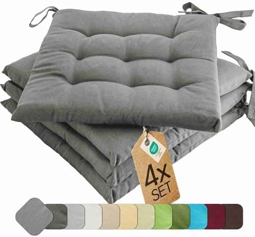 Etérea Türkiswaschbares Sitzkissen Stuhl 40x40 2er Set Inneneinbau - Outdoor & Indoor - OEKO-TEX Made in Green