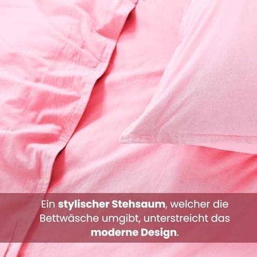 Wometo Bettwäsche Renforce Stone-Washed - Curry Gelb 100% Baumwolle OEKO-TEX Weich Modern Used-Look Leinen-Optik OEKO-TE