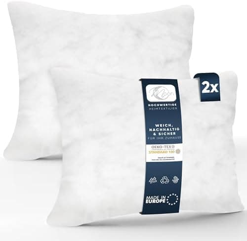 Moon 2er Pack Nonwoven Füllkissen - Festes Gehalte - 40x40cm - OEKO-TEX Standard 100 -Ideal für Möbelneuverputzung und C