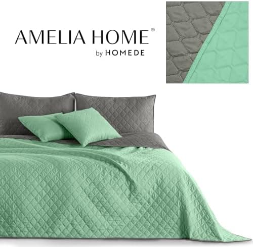 DecoKing Tagesdecke 260 x 280 Steel Silver Grey Dimgray Zweiseitig Pflegeleicht Axel