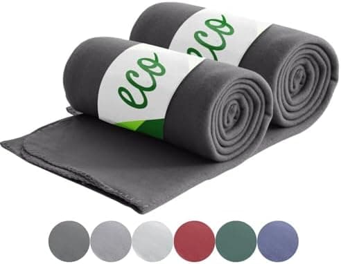Wometo 2er Set Eco Fleecedecken - Anti-Pilling hellgrau 130x160 cm OEKO-TEX